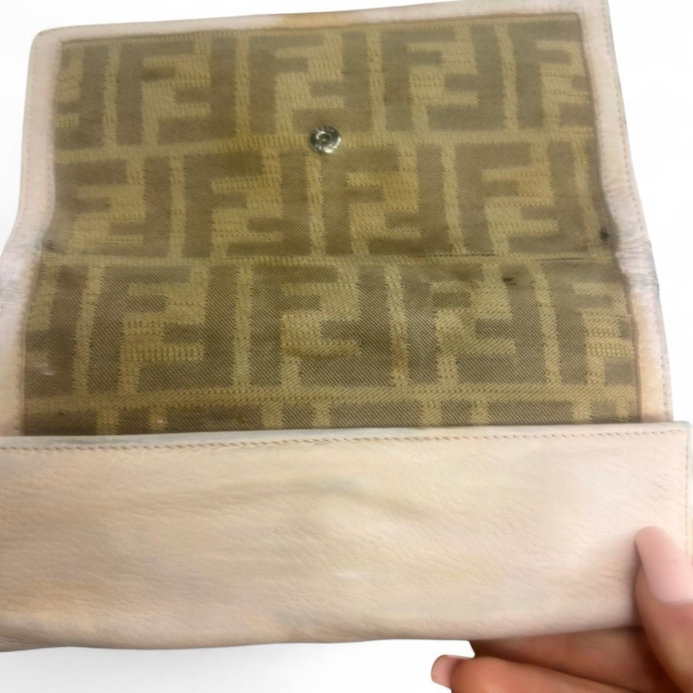 Fendi Zucca Wallet Vintage Brown Canvas FF Logo Buckle Long Wallet - Picture 7 of 7